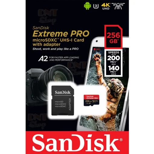 Thẻ nhớ SanDisk MicroSDXC 256GB 200MB/s Extreme Pro V30 A2 SDSQXCD-256G-GN6MA - Hình ảnh 4